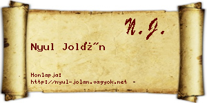 Nyul Jolán névjegykártya