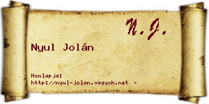 Nyul Jolán névjegykártya